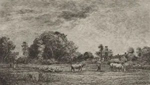 1817 1878 Prints: Moonrise, 1861. Creator: Charles Francois Daubigny (French, 1817-1878); Auguste Delatre