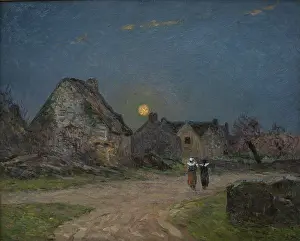 Brittany Prints: Moonrise in Brittany (Lever de lune en Bretagne)