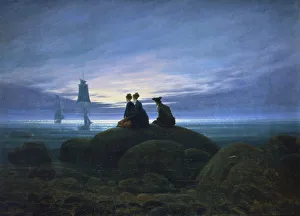 Caspar David Prints: Moonrise over the Sea, 1774. Artist: Caspar David Friedrich