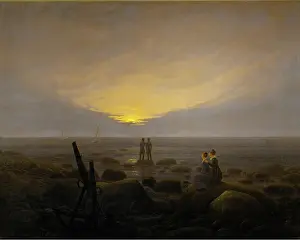 Shore Prints: Moonrise over the Sea, 1821. Creator: Caspar David Friedrich