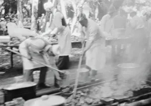 Tending Prints: Moore, George Gordon, barbecue, 1927 Aug. Creator: Arnold Genthe