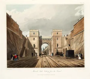 Stephenson Prints: Moorish Arch, looking from the Tunnel, 1831. Artist: Thomas Talbot Bury
