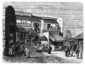 Canopy Gallery: Moorish coffee house at Sidi Bou Said, Tunis, c1890