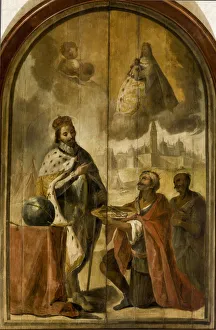 Castile Prints: Moorish king Axataf handed the keys of the city to King Ferdinand