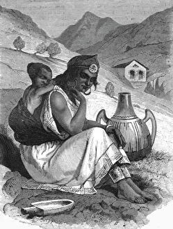 Baby Carrier Collection: Moorish Peasant woman at a Well; Visit to the Sultan of Morocco, at Fez, in the spring of 1871