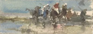 Fortuny Mariano Prints: Moors on Horseback, ca. 1854-74. Creator: Mariano Jose Maria Bernardo Fortuny y Carbo