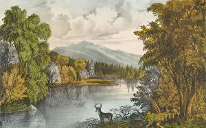 Maine United States Of America Gallery: Moosehead Lake, Maine, 1857-72. 1857-72. Creators: Nathaniel Currier, James Merritt Ives