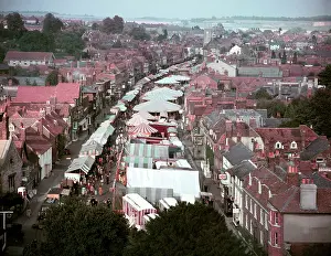 Tents Prints: Mop Fair, High Street, Marlborough, Wiltshire c1960s. Creator: Arthur Charles Kirby Ware