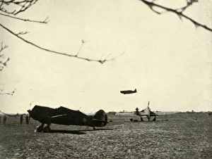 Hurricane Prints: Morane 406 at Vassincourt Aerodrome with French Curtiss Hawk and Hurricane