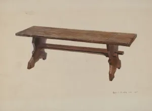 Brinton Amos C Collection: Moravian Church Bench, 1935 / 1942. Creator: Amos C. Brinton