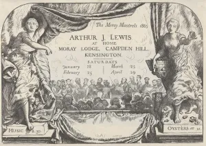 Oysters Prints: The Moray Minstrels (Invitation card of Arthur James Lewis), 1865
