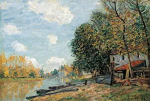 Small Town Prints: Moret. The Banks of the River Loing, 1885. Artist: Sisley, Alfred (1839-1899)