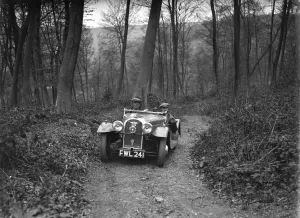 Morgan 4 / 4 at the Standard Car Owners Club Southern Counties Trial, Hale Wood, Chilterns, 1938