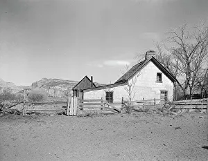 Escalante Prints: Mormon village home, Escalante, Utah, 1936. Creator: Dorothea Lange
