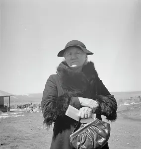 Pensioner Prints: Mormon woman (native of Denmark), Widtsoe, Utah, 1938. Creator: Dorothea Lange