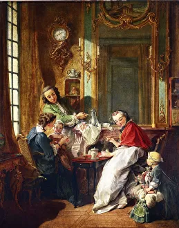 Boucher Prints: Morning Coffee (Le Dejeuner), 1739. Artist: Boucher, Francois (1703-1770)
