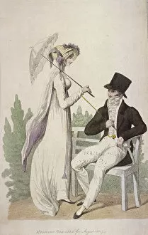 August Collection: Morning dresses for August, 1807. Artist: W Read