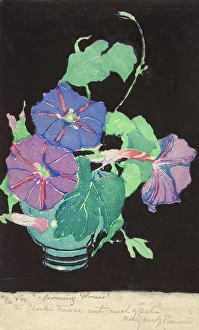 Plant Pot Prints: Morning Glories, about 1915. Creator: Margaret Jordan Patterson