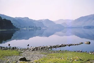 Morning mist in Derwentwater, towards the Jaws of Borrowdale, Cumberland, 20th century. Artist: CM Dixon