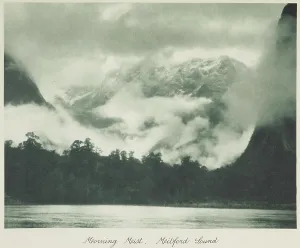 Morning mist, Milford Sound. From the album: Camera Pictures of New Zealand, 1920s. Creator: Harry Moult
