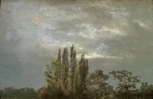 Johan Christian Clausen Dahl Prints: Morning Mist over Poplars, 1822. Creator: Johan Christian Dahl