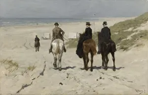 Morning Ride along the Beach, 1876. Creator: Mauve, Anton (1838-1888)