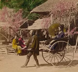 Underwood Underwood Gallery: A Morning Ride in a Jinrikisha, Sugita, Japan, 1896