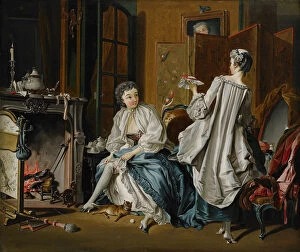 Pehr 1732 1816 Collection: Morning toilet (After Francois Boucher). Artist: Hillestrom, Pehr (1732-1816)