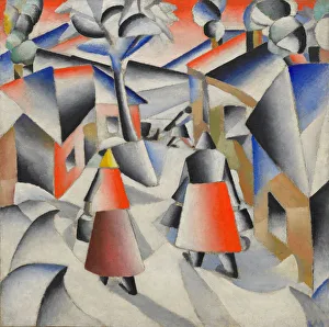 Morning in the Village after Snowstorm. Artist: Malevich, Kasimir Severinovich (1878-1935) Morning in the Village after Snowstorm. Artist: Malevich, Kasimir Severinovich (1878-1935)