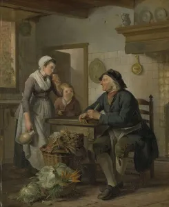 Lettuce Prints: Morning Visit, 1796. Creator: Adriaan De Lelie
