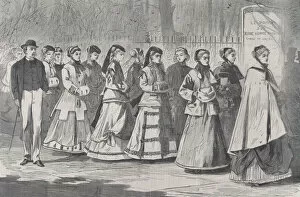 The Morning Walk - The Young Ladies School Promenading the Avenue (Harper's Wee