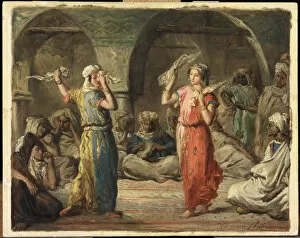 Moroccan Gallery: Moroccan dancers. The Handkerchief Dance, 1849. Creator: Chasseriau, Theodore (1819-1856)