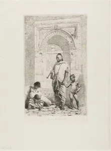 Fortuny Mariano Prints: Moroccan Family, 1862. Creator: Mariano Jose Maria Bernardo Fortuny y Carbo