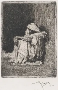 Fortuny Mariano Prints: A Moroccan man seated on the ground, ca