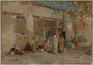 Moroccan Scene, c. 1871. Creator: Louis Comfort Tiffany (American, 1848-1933)