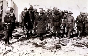 Morocco Campaign, disaster of Annual (Anoual), July 1921, officers before the bodies Morocco Campaign, disaster of Annual (Anoual), July 1921, officers before the bodies