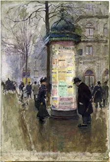 Jean Beraud Prints: A Morris column, c1885. Creator: Jean Beraud