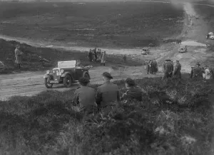 Morris Minor competing in a motoring trial, Bagshot Heath, Surrey, 1930s. Artist: Bill Brunell