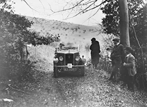 Morris Minor tourer of JE Clowes competing in the Inter-Varsity Trial, November 1931