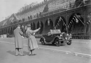 Madeira Drive Prints: Morris open 2-seater of MC Browning on Madeira Drive, Brighton, RAC Rally, 1939. Artist