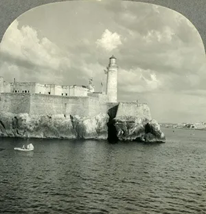 Lighthouse Prints: Morro Castle and Havana Harbor from the Sea, Cuba, c1930s. Creator: Unknown