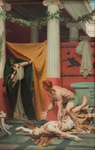 Marcus Aurelius Commodus Antoninus Prints: Mort de l'empereur Commode, 1879. Creator: Fernand Pelez