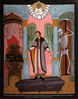Depts Prints: Mortal man (Parable), Early 18th cen Artist: Russian icon