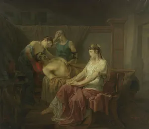 Cleopatra Prints: The Mortally wounded Mark Anthony with Cleopatra, 1823-1825. Creator: Louis Moritz