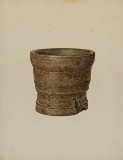 Mortar Prints: Mortar, c. 1940. Creator: Hester Duany
