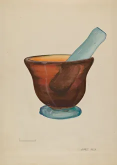 Mortar And Pestle Prints: Mortar and Pestle, 1935 / 1942. Creator: Janet Riza
