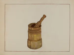 Mortar And Pestle Prints: Mortar and Pestle, 1935 / 1942. Creator: Mae Szilvasy