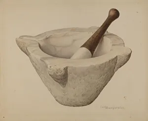 Mortar And Pestle Prints: Mortar and Pestle, c. 1939. Creator: Carl Buergerniss