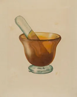 Mortar and Pestle, c. 1940. Creator: Isidore Steinberg