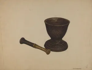 Mortar and Pestle, c. 1940. Creator: Paul Poffinbarger